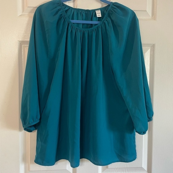 Old Navy XL scope necked blouse. Lagoon blue color - Picture 1 of 10